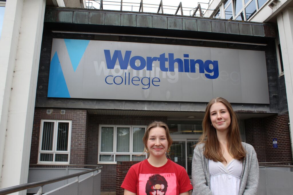 Worthing College students Lila Roberts and Alice Taylor who have been offered places at some of the leading universities