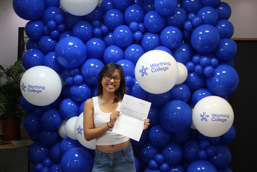 Keisha Jaboli with her A Level results