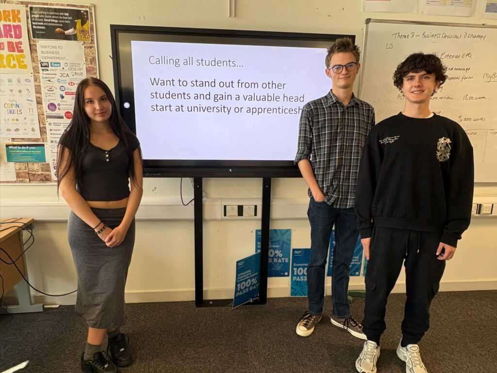 Students studying for an EPQ at Worthing College